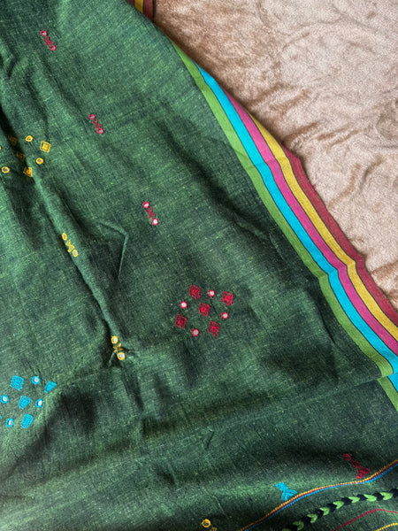 Viraasat - Bhujodi handwoven organic kala cotton stole