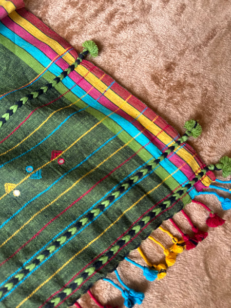 Viraasat - Bhujodi handwoven organic kala cotton stole