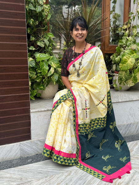Embroidered Patchwork Cotton Saree