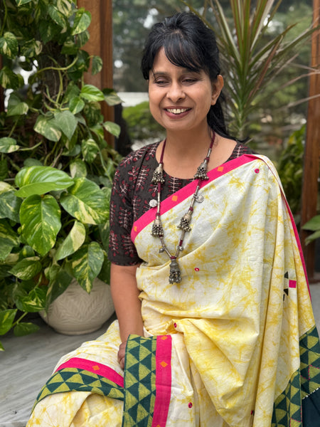 Embroidered Patchwork Cotton Saree