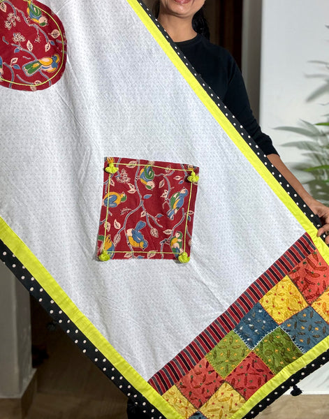 Bird Patchwork dupatta / stole