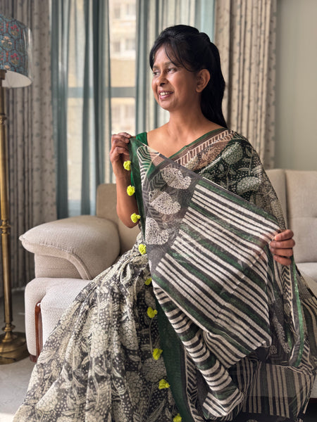 Breeze Edit -Blockprinted kota Doria Saree