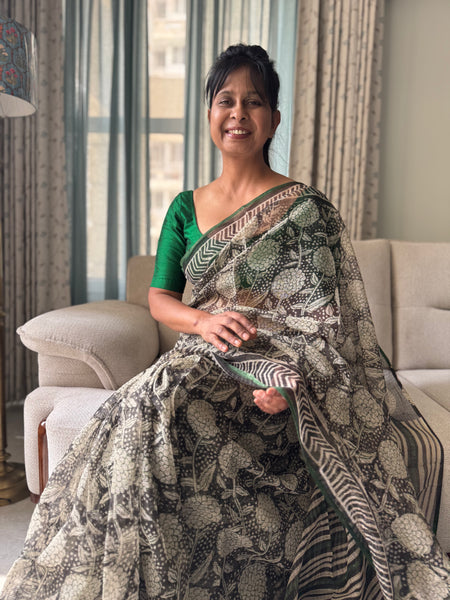 Breeze Edit -Blockprinted kota Doria Saree