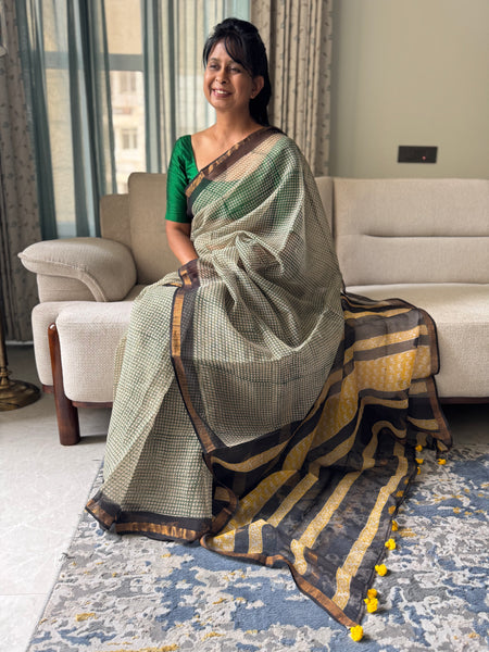 Breeze Edit -Blockprinted kota Doria Saree