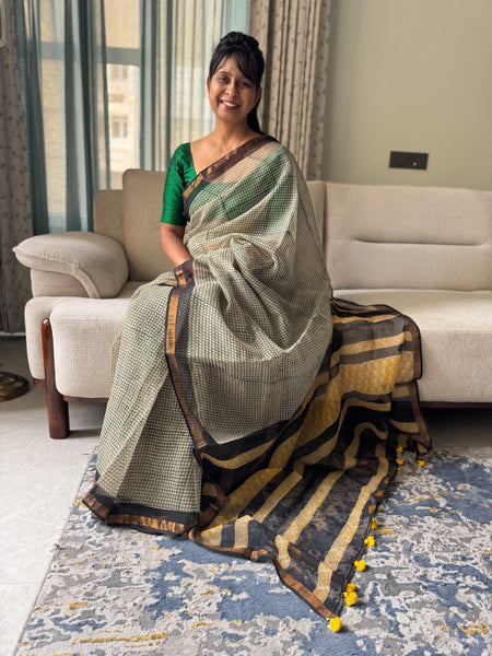 Breeze Edit -Blockprinted kota Doria Saree