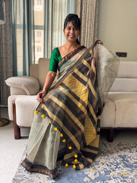 Breeze Edit -Blockprinted kota Doria Saree