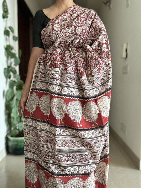 Kalamkari printed chennuri silk saree