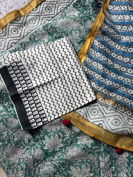 Breeze Edit -Blockprinted kota Doria Saree