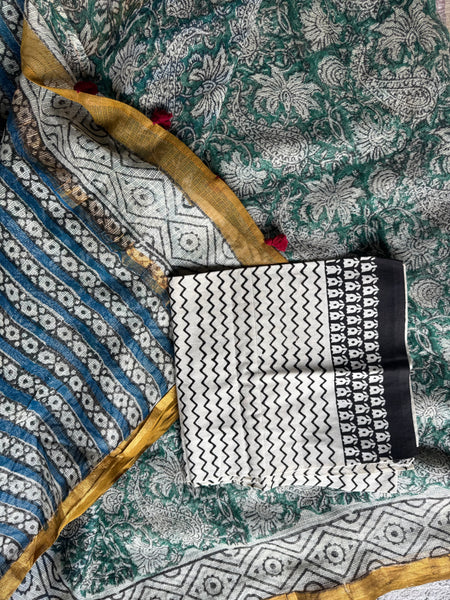 Breeze Edit -Blockprinted kota Doria Saree