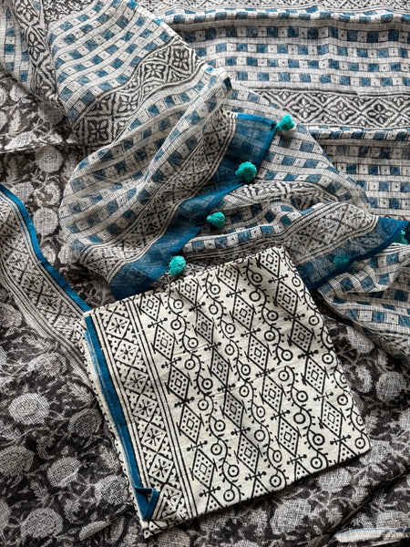 Breeze Edit -Blockprinted kota Doria Saree