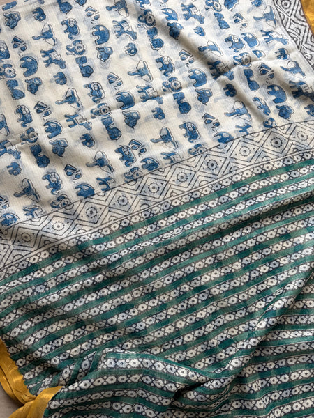 Breeze Edit -Blockprinted kota Doria Saree