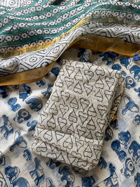 Breeze Edit -Blockprinted kota Doria Saree