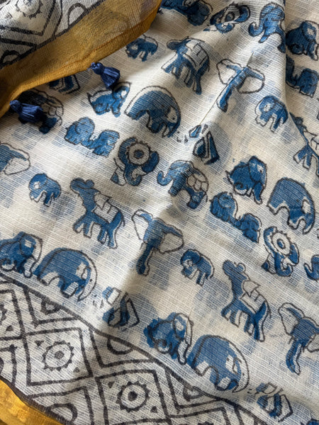 Breeze Edit -Blockprinted kota Doria Saree