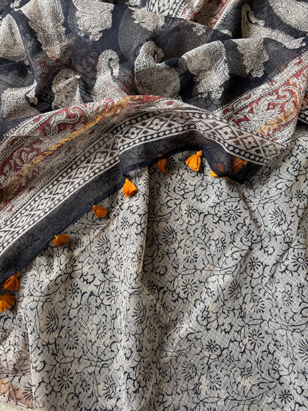 Breeze Edit -Blockprinted kota Doria Saree
