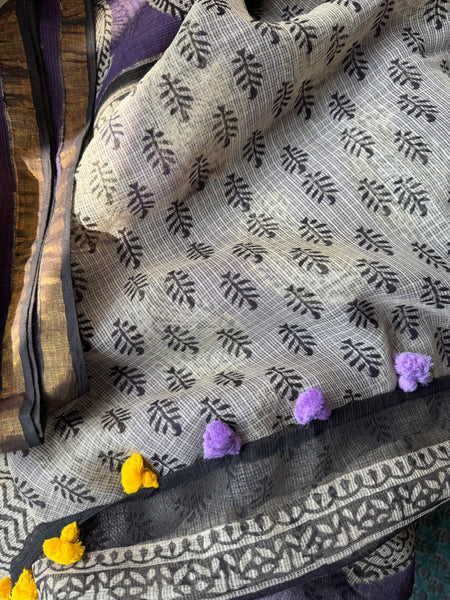 Breeze Edit -Blockprinted kota Doria Saree