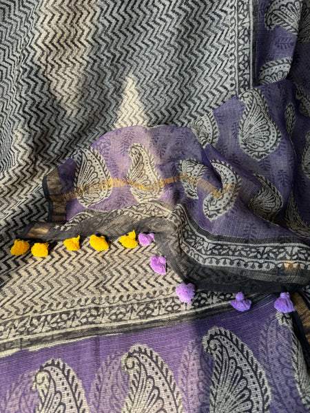Breeze Edit -Blockprinted kota Doria Saree