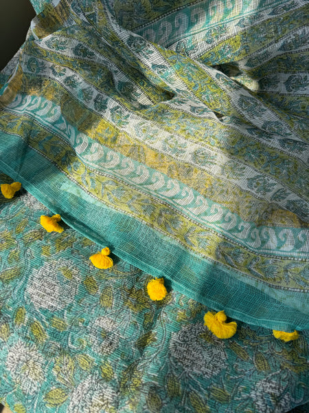 Breeze Edit -Blockprinted kota Doria Saree