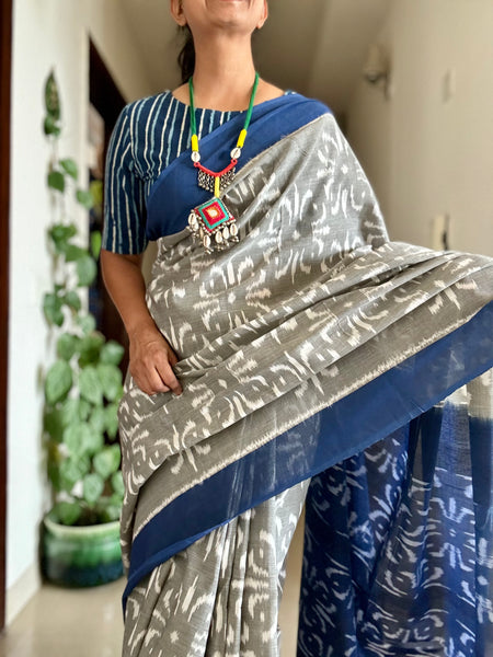 Woven Ikkat Pochampally Cotton saree