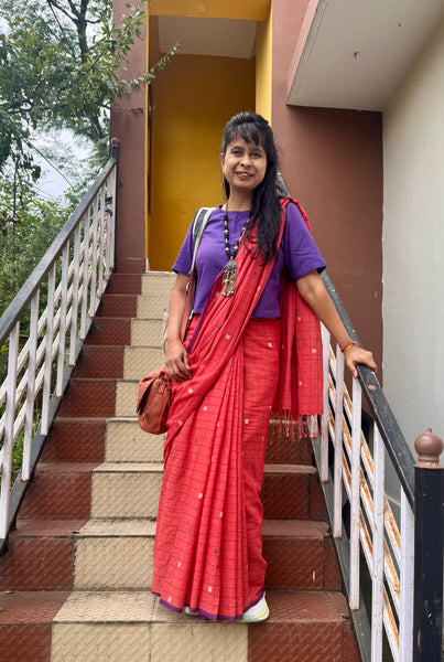 ताना-बाना- Cotton Handwoven Jamdani Saree