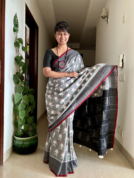 Woven Ikkat Pochampally Cotton saree