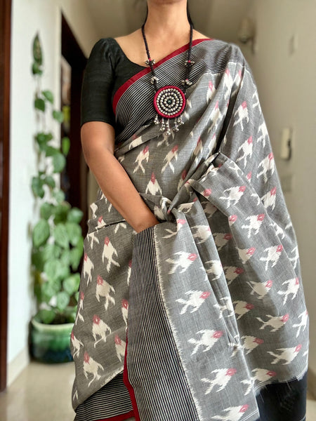 Woven Ikkat Pochampally Cotton saree