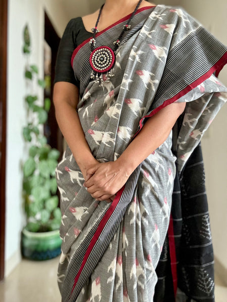 Woven Ikkat Pochampally Cotton saree