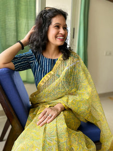 Kota Doria cotton saree with Zari