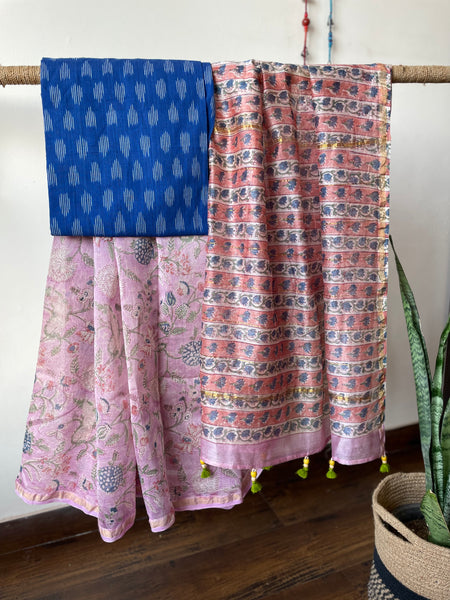 Chanderi Blockprinted Cotton Silk Saree