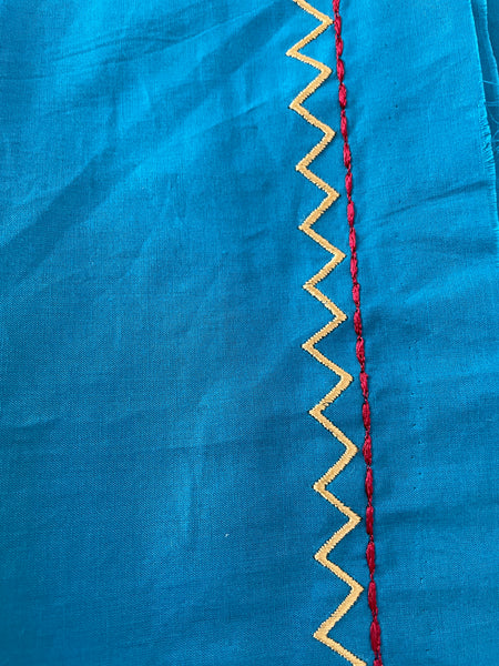 2 piece set-Patchwork Cotton Kurta with Chanderi Cotton Silk Blockprinted Dupatta