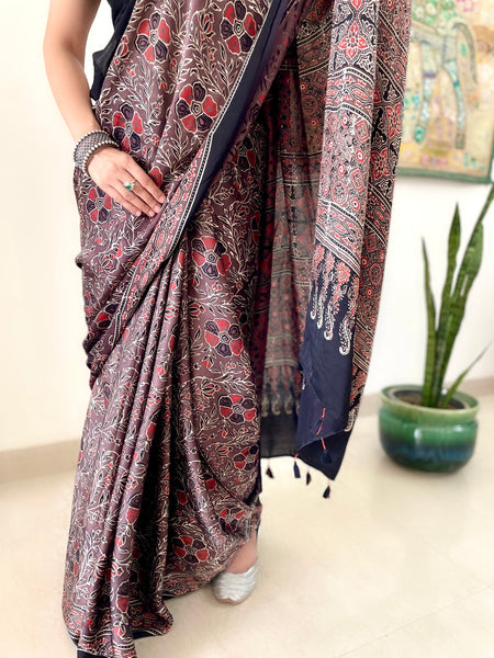 Dhara - Ajrakh modal silk saree