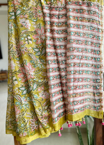 Chanderi Blockprint Cotton Silk Saree