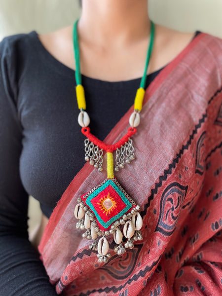 Handcrafted Embroidered long necklace