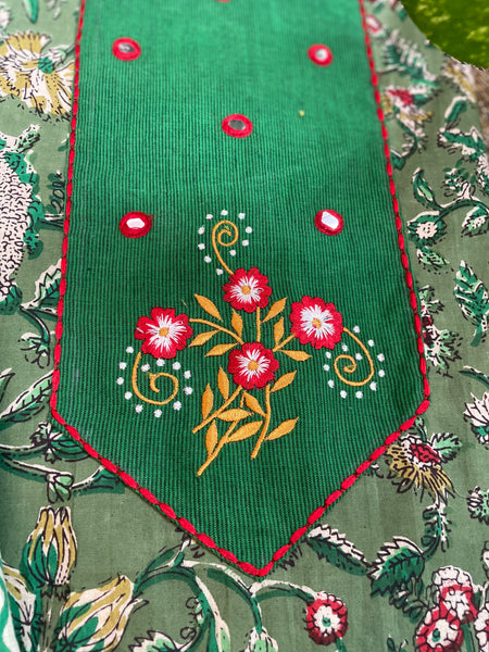 Embroidered Cotton 2 piece set -Kurta and bottom