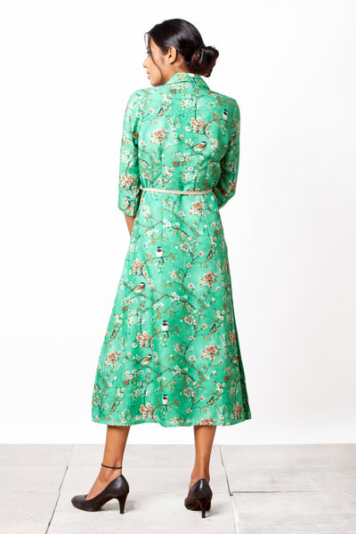 Chidiyaa - Green Botanical Print Dress