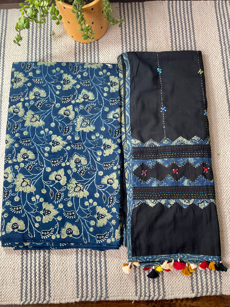 2 piece set - Ajrakh Handblock Cotton Kurta Set