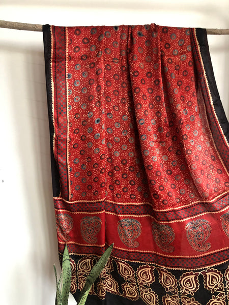 Ajrakh Modal Silk Dupatta - Anjum