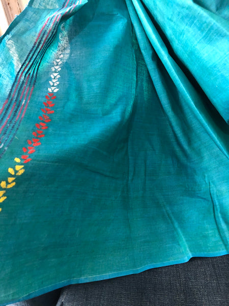 Kantha & Khesh Cotton Saree - Allium