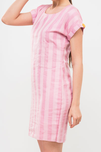 Pink Linen Bodycon Dress