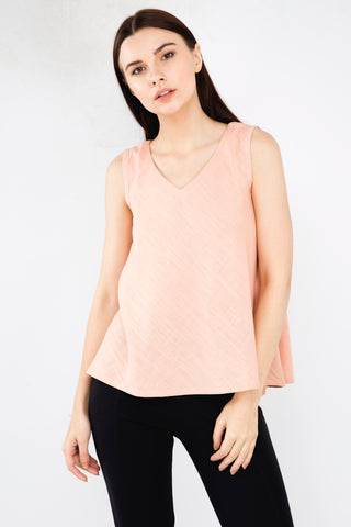 Peach Linen Top