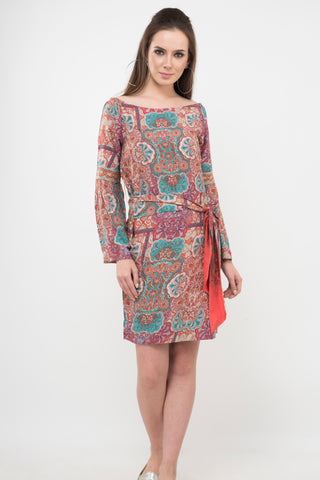 Peach print shift dress- At 50% discount