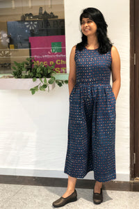 Polka Dots Indigo Jump Suit