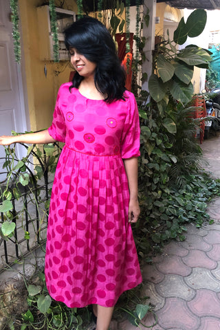 Fuchsia pink long dress