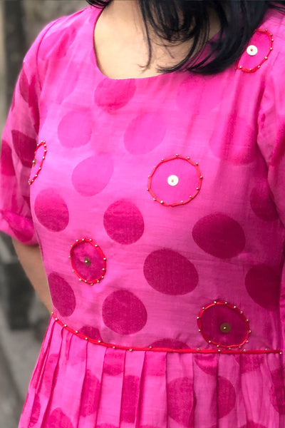 Fuchsia pink long dress